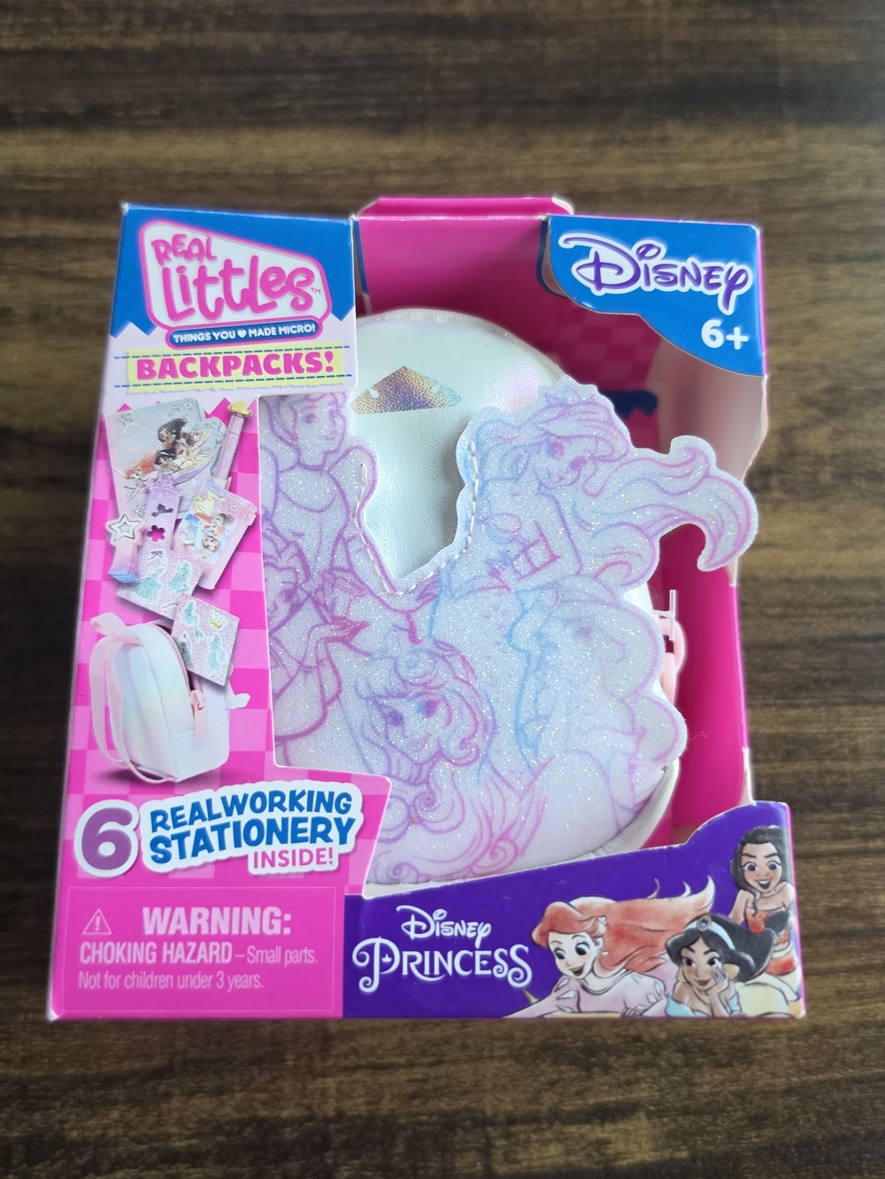 Disney Princess Real Littles Sparkle Backpack Kids Toy - Pink/White